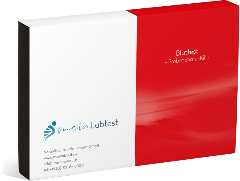 Der Bluttest wird in einem Paket, wie hier abgebildet, direkt nach Hause, geliefert.